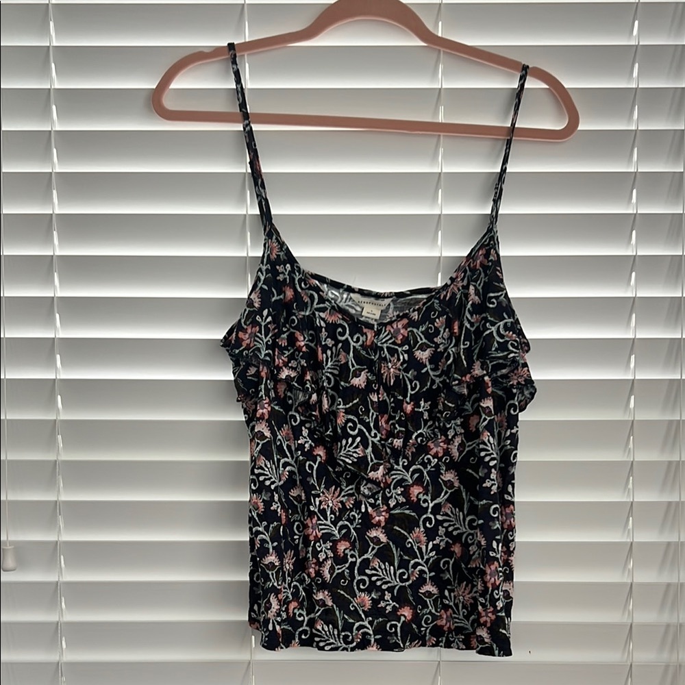 Aeropostale Black and White Fitted Sleeveless Camisole